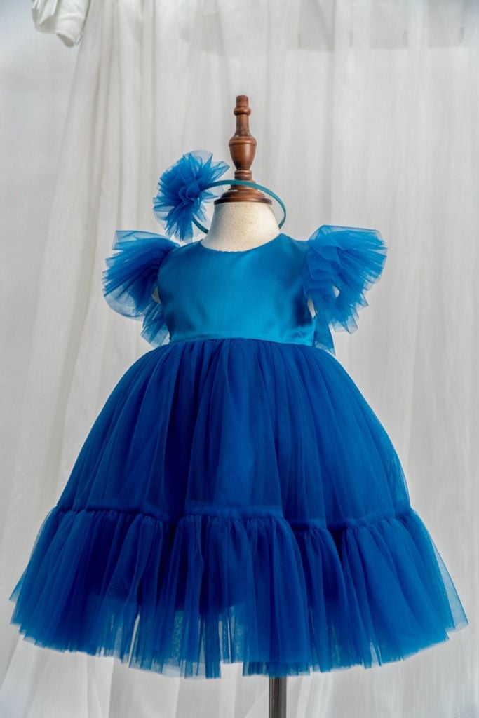  Đầm công chúa hở lưng - Xanh 