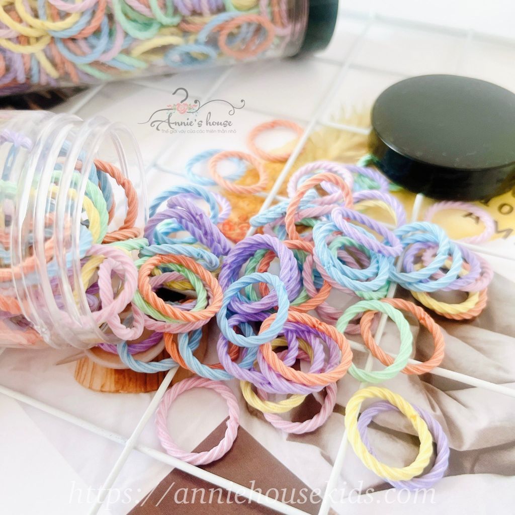  Hộp dây thun cột tóc xoắn 