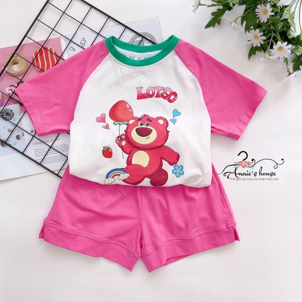  bộ thun gấu dâu hồng Lotso MLS 