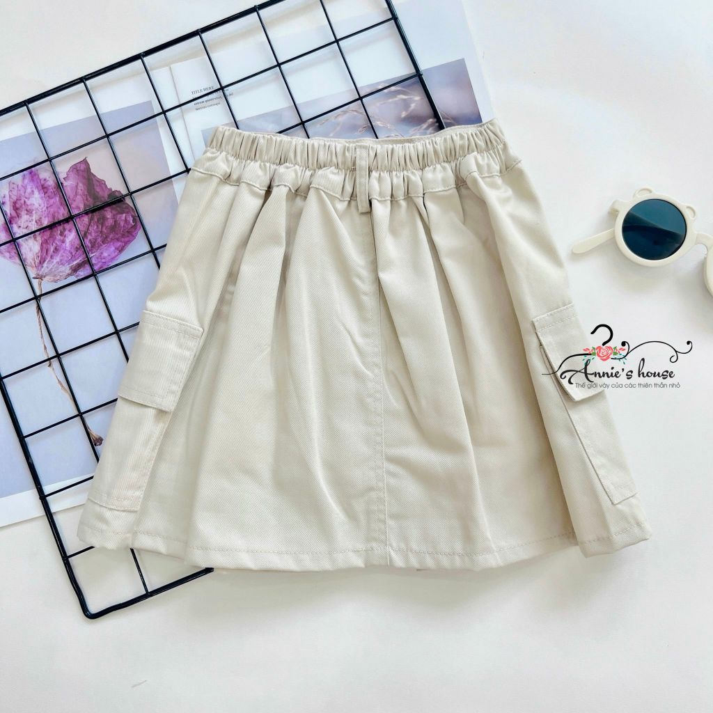  Chân váy kaki túi hộp - kem sữa 