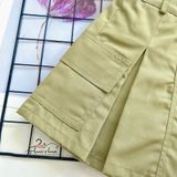  Chân váy kaki túi hộp - xanh rêu 