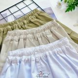  Chân váy kaki túi hộp - trắng 