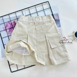  Chân váy kaki túi hộp - kem sữa 