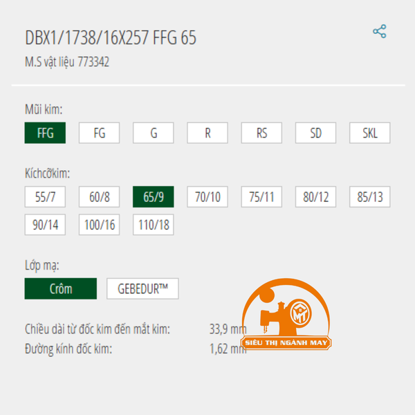 Kim Máy May Groz Beckert DPx1