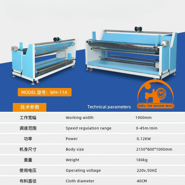 Máy Cuộn Vải Đếm Số Mét Căn Biên Tự Động