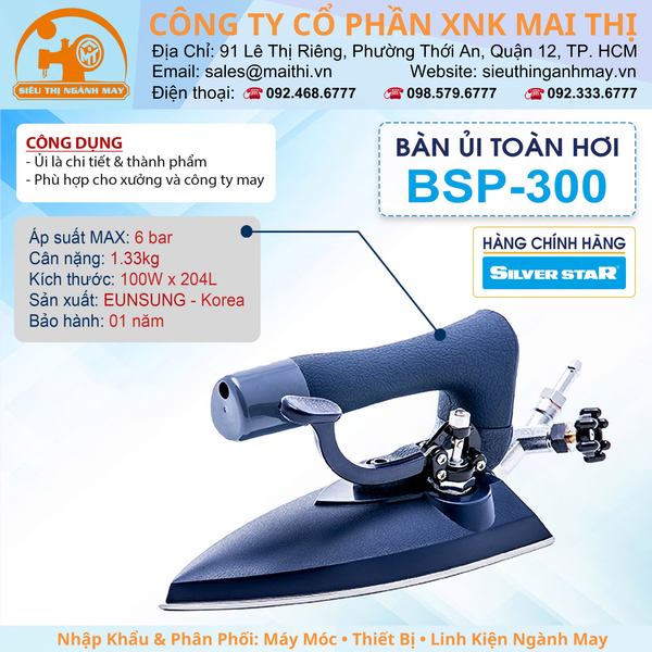 Bàn ủi toàn hơi công nghiệp Silver Star BSP-300