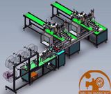 Dây chuyền sản xuất khẩu trang y tế 2 đầu không bo viền quai ngoài sử dụng điện và hơi