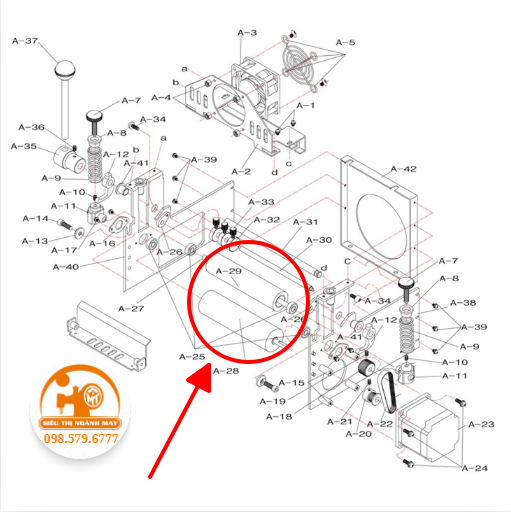 Rulo Trục Lăn Trên Dưới Máy CuTex TBC-50H