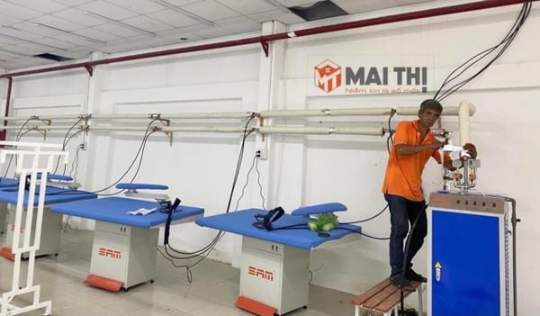 Thi Công Lắp Đặt Dây Chuyển Ủi Hơi Công Nghiệp