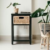  TAB ĐẦU GIƯỜNG / SIDE TABLE HỘC LỤC BÌNH - ĐEN (WH-995BLK) 