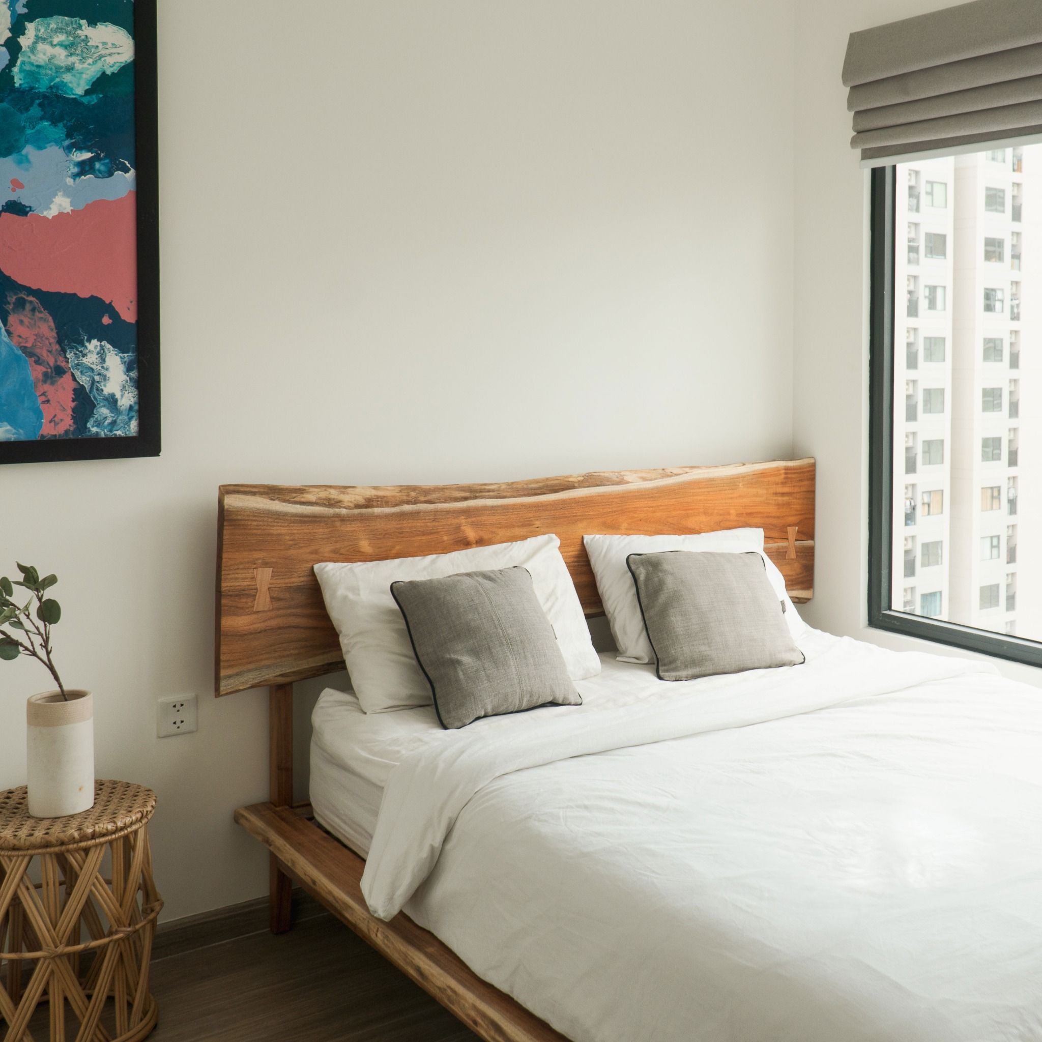  [NGỪNG SẢN XUẤT] GIƯỜNG GỖ KEO 1.6M - ĐẦU GIƯỜNG GỖ NGUYÊN TẤM 