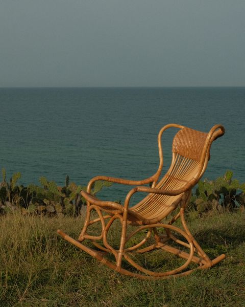  Ghế bập bênh mây tự nhiên - Rattan Rocking Chair 