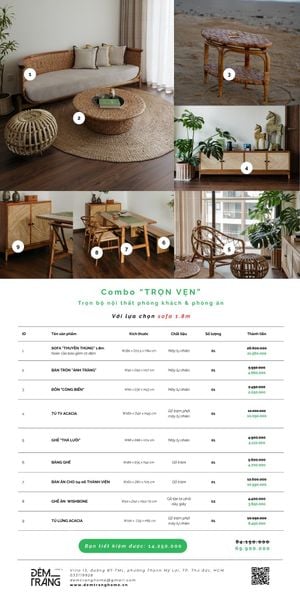  COMBO TRỌN VẸN - TRỌN BỘ PHÒNG KHÁCH & PHÒNG ĂN 