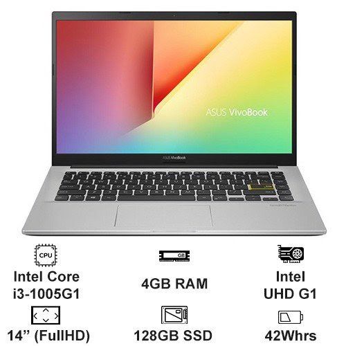 Laptop Asus VivoBook X413JA (Core i3-1005G1 | 4GB | 128GB | Intel® UHD | 14.0-inch FHD | Win 10 NEW BH 12 THÁNG