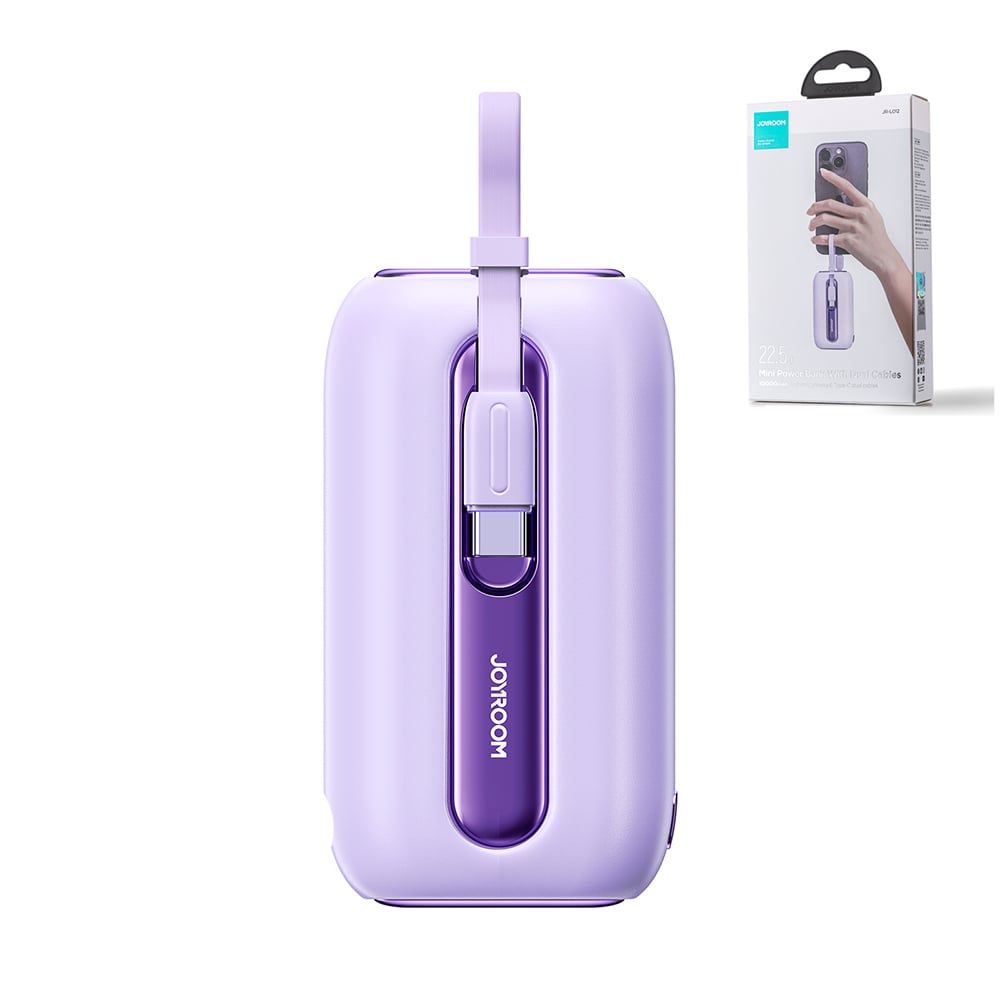 Sạc dự phòng 22.5W Joyroom L012 Colorful siêu nhỏ 10.000mAh tích hợp cáp sạc dùng cho các loại điện thoại