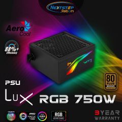 PSU AEROCOOL LUX RGB 750W 80Plus Bronze Certified ( RGB SYNC ) NEW BH 36 THÁNG