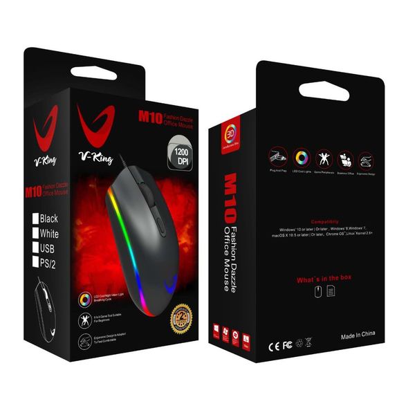 Chuột Gaming VKing M10 Led RGB siêu đẹp có đèn led đổi màu mới bảo hành 12 tháng