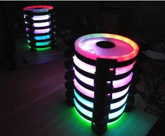 Bộ Quạt Tản Nhiệt 3 Fan Case Coolman Led RGB Dual Ring - Kèm Bộ Hub Và Remote - 075 new