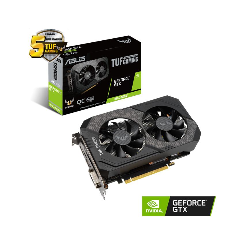 VGA Asus GTX 1660 Super 6G GDDR6 TUF Gaming (TUF-GTX1660S-6G-GAMING) MỚI BẢO HÀNH 36 THÁNG