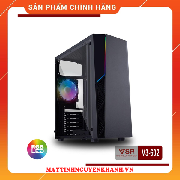 Vỏ Case VSP V3-602 Có Sẵn LED RGB Và nắp hông Trong Suốt