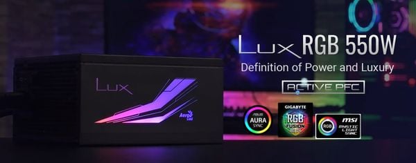 PSU AEROCOOL LUX RGB 550W 80Plus Bronze Certified ( RGB SYNC ) NEW BH 36 THÁNG