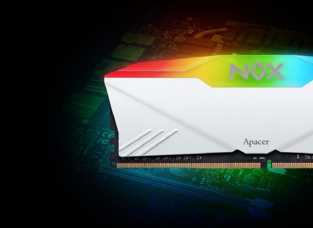 Ram Apacer Nox Rgb 8Gb/3200 DDR4 (1x8Gb) Led RGB White bảo hành 36 tháng