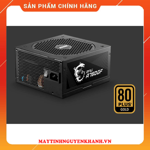 Nguồn máy tính MSI MPG A750GF 750W - 80 Plus Gold - Full modular NEW BH 120 THÁNG