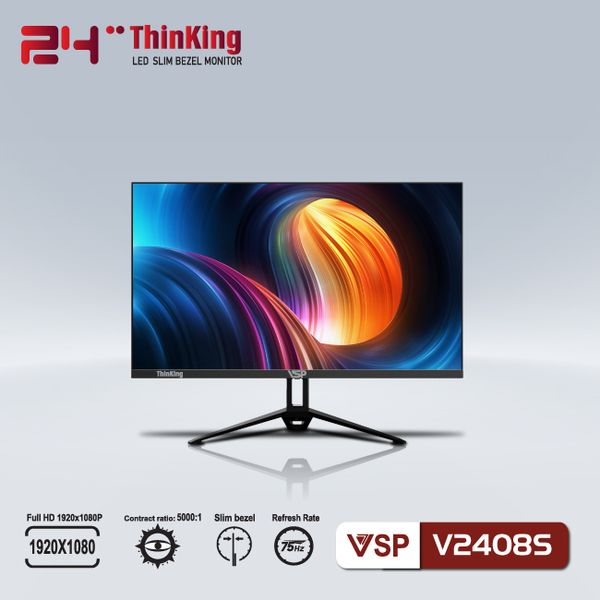 Màn hình LCD 24” VSP V2408S FHD 75Hz Gaming Chính Hãng  ( Màu đen ) BH 24 tháng