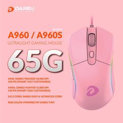 Chuột DareU A960S RGB Queen Pink Ultra LightWeight NEW BH 12 THÁNG