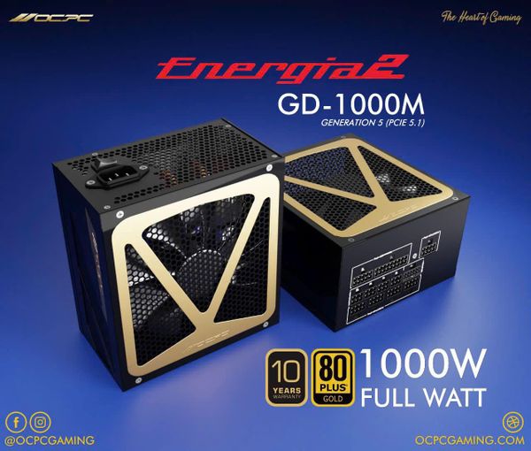 Nguồn máy tính OCPC Energia 1000W Gold Plus (PCIe 5.1)