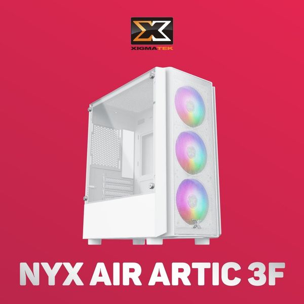 CASE XIGMATEK NYX AIR 3F MẶT LƯỚI MÀU TRẮNG