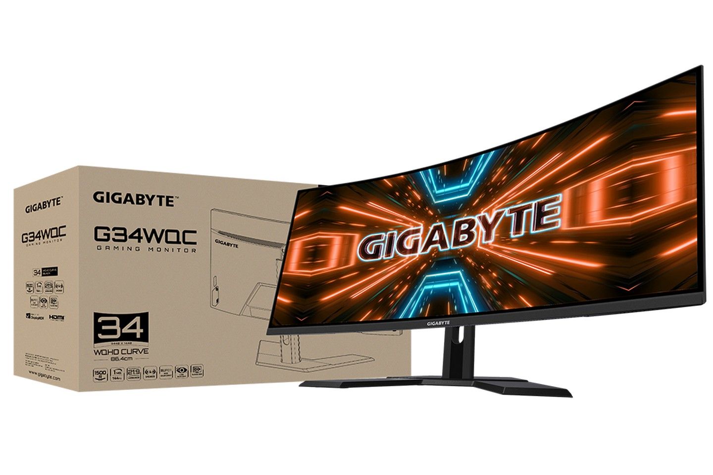 Màn hình Gigabyte M34WQ-EK (34inch/WQHD/IPS/144Hz/1ms/400nits/HDMI+DP+ ...