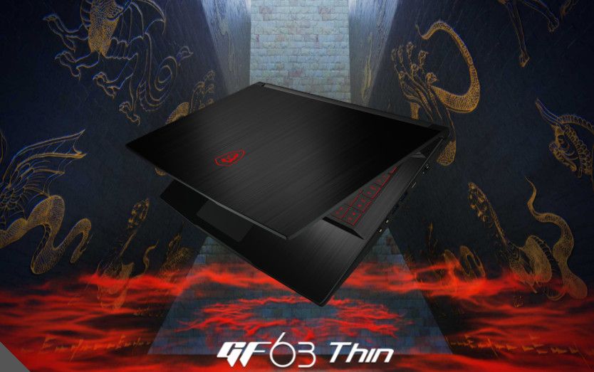 Laptop MSI GF63 Thin 11UC-443VN: I5 11400H, RTX 3050 4G, Ram 8G, SSD NVMe 512G, Win10, Led Keyboard, 15.6”FHD IPS (Đen) mới bảo hành 12 tháng