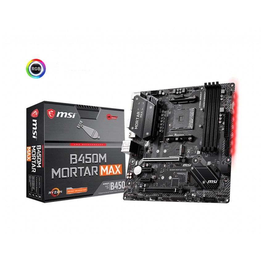 Mainboard MSI B450M MORTAR MAX (AMD B450, Socket AM4, m-ATX, 4 khe RAM DDR4) NEW BH 36 THÁNG