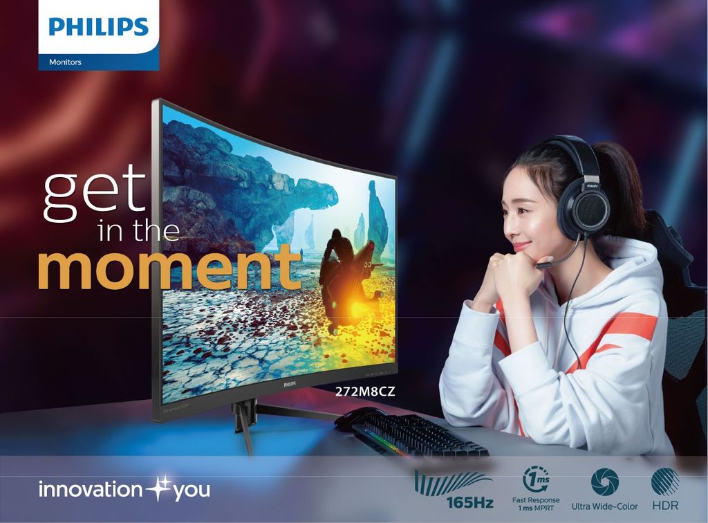 Màn hình Philips 272M8CZ 27inch/FHD/VA/HDR/165Hz/1ms/FreeSync mới bảo hành 36 tháng