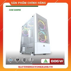 Vỏ nguồn máy tính -Case VSPTECH Gaming B86 white (Trắng)- case gaming white