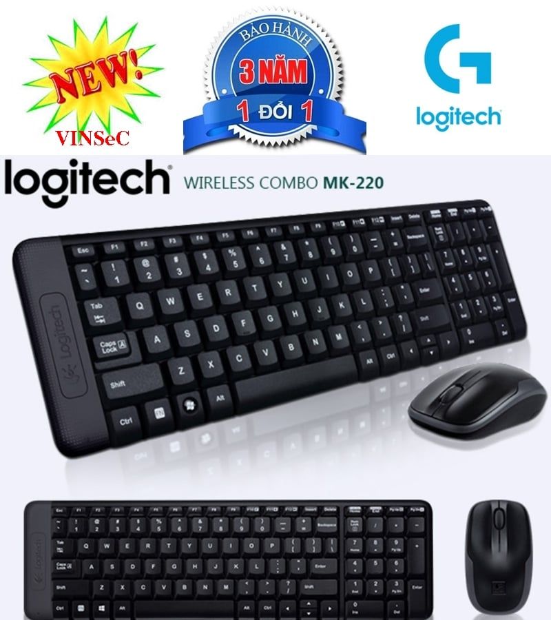 Bộ Keyboard + Mouse Logitech MK220 không dây NEW  BH 12 THÁNG