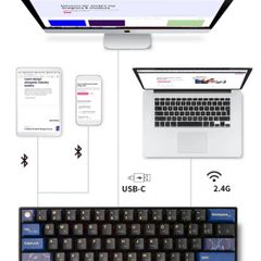 Bàn phím Newmen GM610 Pro Hạc vũ Ánh trăng (3MODE/ Hotswap/ Kailbox Sw)