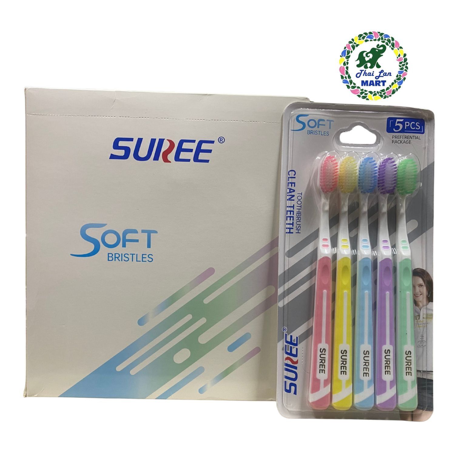  Lốc 5 cây bàn chải đánh răng SUREE NO.1109 lông mượt dày hàng thái lan 