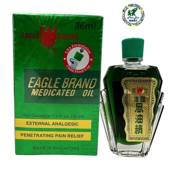  Dầu gió con ó eagle brand medicated oil giảm nhức đầu cảm cúm đau nhức hai nắp hàng mỹ 