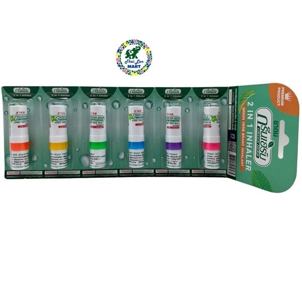  6 ống hít siang pure poy sian green herb pastel cheng cheng vapex giúp thông mũi hàng chính hãng thái lan 