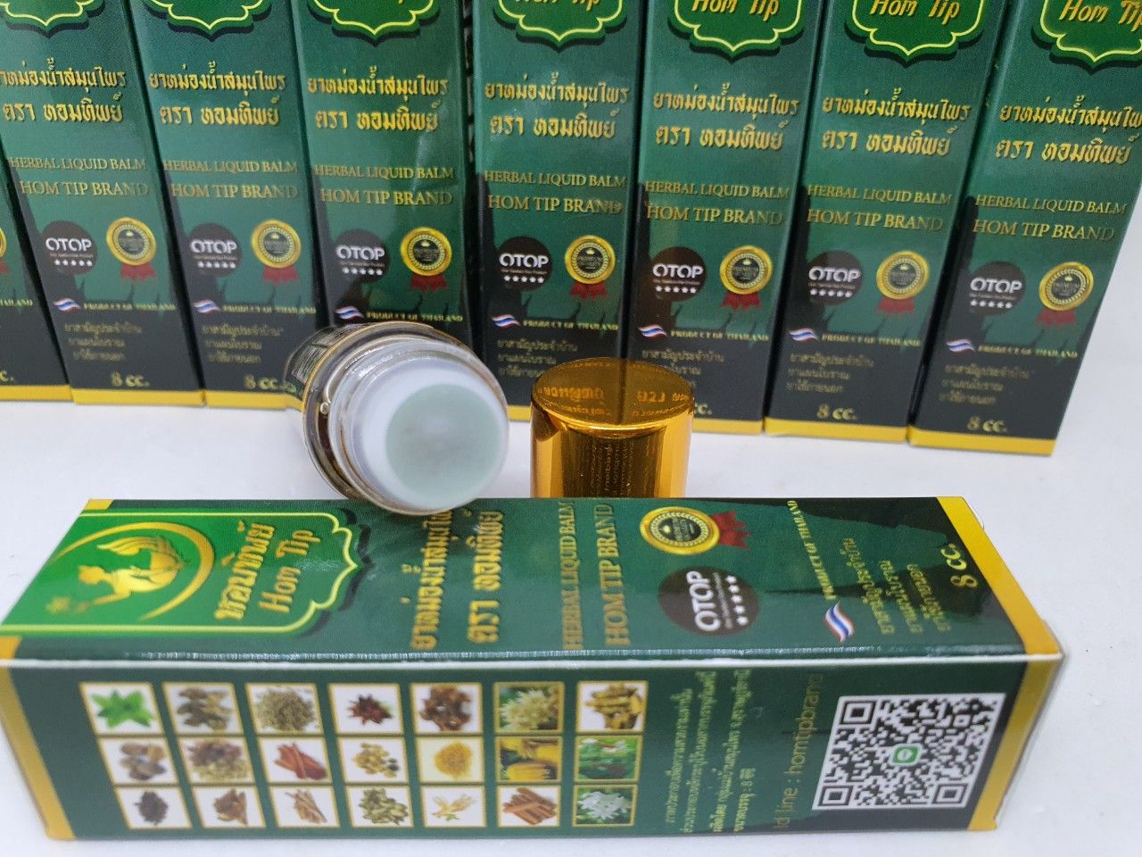  Dầu lăn otop herbal liquid balm hom tip brand 21 vị thảo mộc chính hãng thái lan 8 ml 