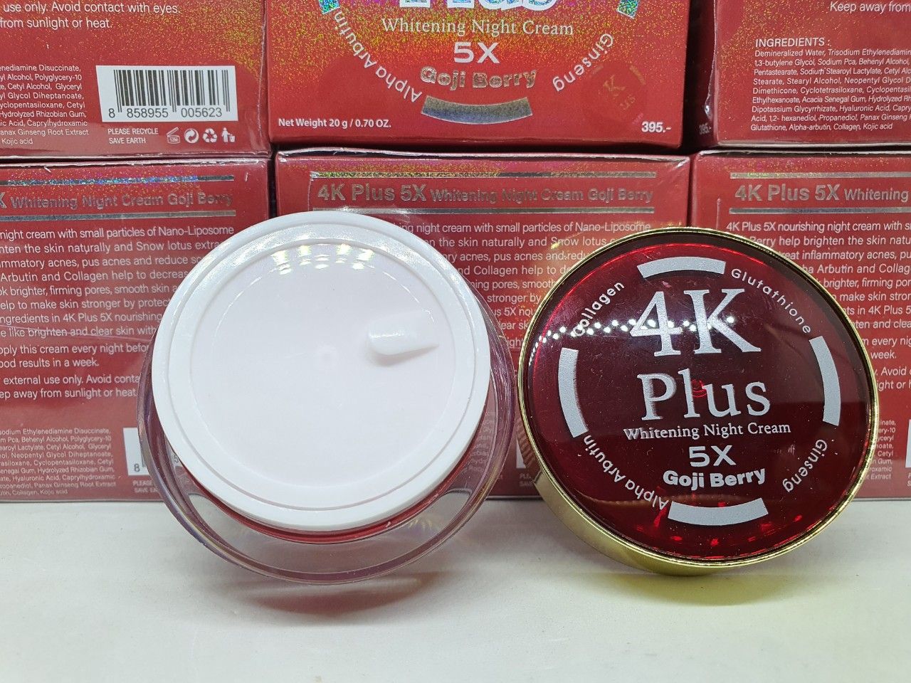  Kem 4k plus whitening night cream goji berry 5x dùng ban đêm chính hãng thái lan 20 gam 