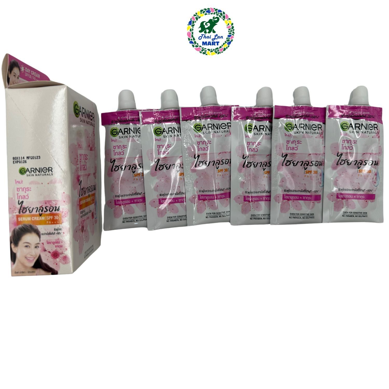  6 tuýp dưỡng trắng da mặt garnier skin naturals màu hồng vàng đỏ hàng nội địa chính hãng thái lan 