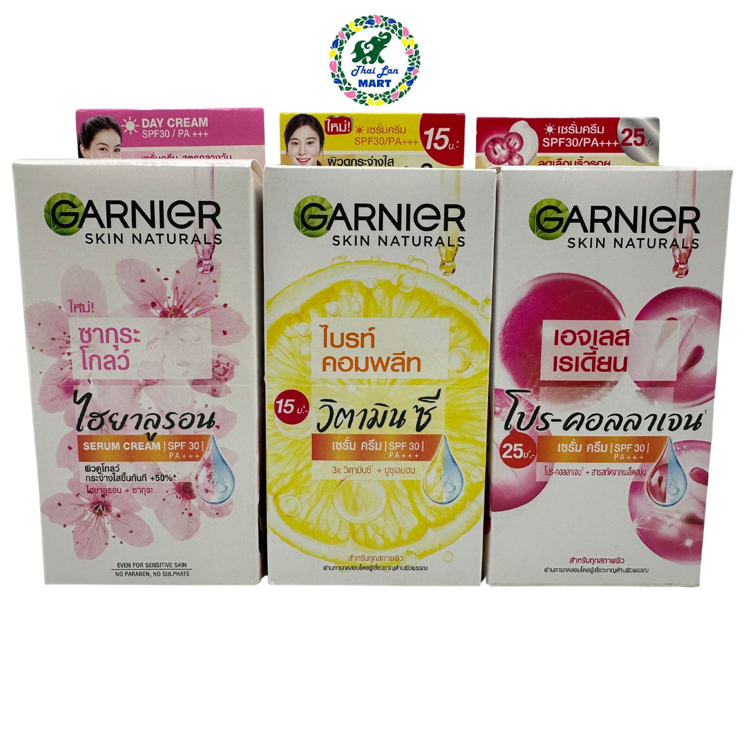  6 tuýp dưỡng trắng da mặt garnier skin naturals màu hồng vàng đỏ hàng nội địa chính hãng thái lan 