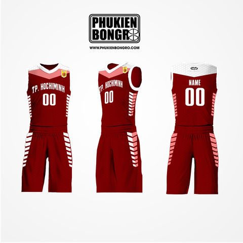  Đồng phục bóng rổ thiết kế TPHCM Đỏ 