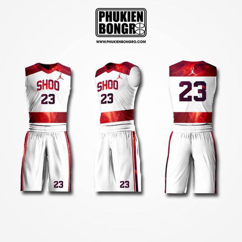  Đồng phục bóng rổ thiết kế SHOO TRẮNG 