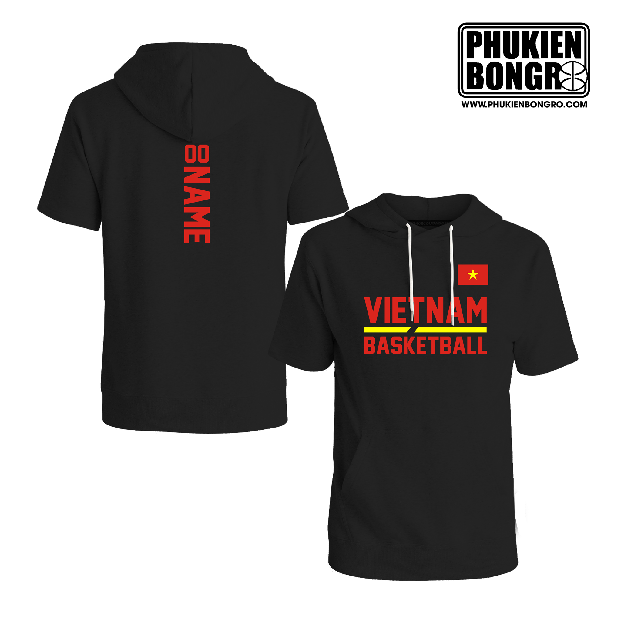Áo hoodie Bóng rổ tay ngắn Việt Nam Basketball
