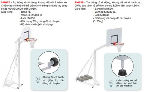  Trụ bóng rổ di động Sodex Sport S14527, S14629 