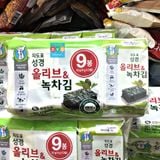 Lá Kim Ăn Liền Vị Trà Xanh và Oliu Hàn Quốc ( 9 gói x 4g )
